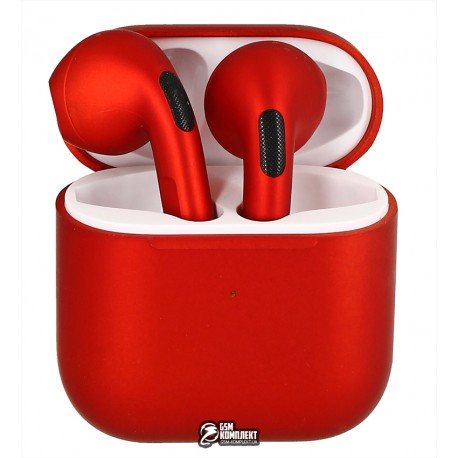 Наушники беспроводные Apple AirPods Pro 4 mini copy, bluetooth, red metallic