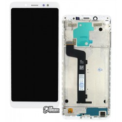 Дисплей Xiaomi Redmi Note 5, Redmi Note 5 Pro, білий, з тачскріном, з рамкою, High Copy
