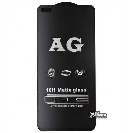 Закаленное защитное стекло для Huawei P40 Lite E (2020), 0,26 mm 9H, 2.5D, Full Glue, черное, матовое