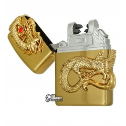Запальничка USB HL-118, електроімпульсна, дракон, золота