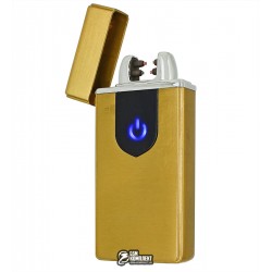 Запальничка USB HL-102, електроімпульсна, золотиста