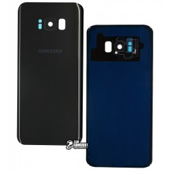 Задняя панель корпуса для Samsung G955F Galaxy S8 Plus, черная, со стеклом камеры, полная, Original (PRC), midnight black
