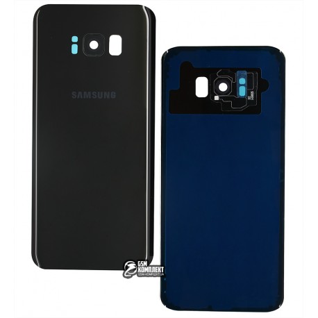 Задня панель корпусу для Samsung G955F Galaxy S8 Plus, чорний колір, зі склом камери, повна збірка, оригінал (PRC), midnight black