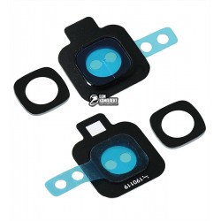 Скло камери Samsung J415 Galaxy J4 +, чорний, з рамкою