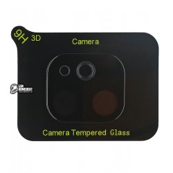 Загартоване захисне скло на камеру для iPhone 11, 2,5D, Full Glue, чорне
