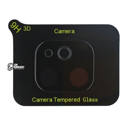 Загартоване захисне скло на камеру для iPhone 11, 2,5D, Full Glue, чорне