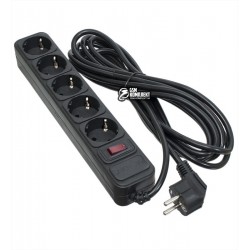 Фільтр мережевий 5,0 м Patron (SP-1055), 5 розеток, чорний