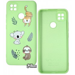 Чехол для Xiaomi Redmi 9C, WAVE Fancy, софттач силикон, (animals/mint gum)