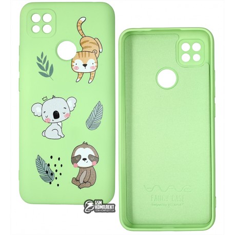Чехол для Xiaomi Redmi 9C, WAVE Fancy, софттач силикон, (animals/mint gum)
