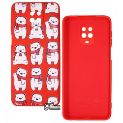 Чохол для Xiaomi Redmi Note 9S / Note 9 Pro, WAVE Fancy, софттач силікон, (bears with a scarf / red)