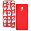 Чехол для Xiaomi Redmi Note 9S/Note 9 Pro, WAVE Fancy, софттач силикон, (bears with a scarf/red)