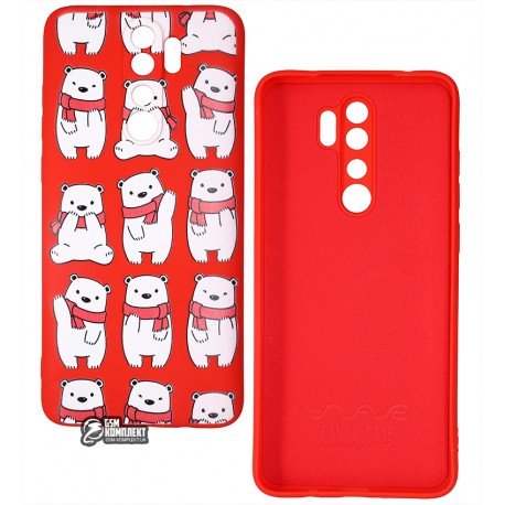 Чехол для Xiaomi Redmi Note 8 Pro, WAVE Fancy, софттач силикон, (bears with a scarf/red) Чехол для Xiaomi Redmi Note 8 Pro, WAVE Fancy, софттач силикон, (bears with a scarf/red)