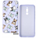 Чехол для Xiaomi Redmi 8/8A, WAVE Fancy, софттач силикон, (dogs with a mask/light purple)