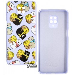 Чохол для Xiaomi Redmi Note 9S / Note 9 Pro, WAVE Fancy, софттач силікон, (bears with a barrel of honey / light purple)