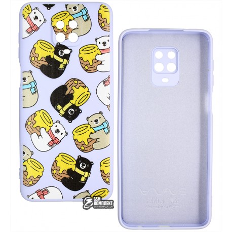 Чохол для Xiaomi Redmi Note 9S / Note 9 Pro, WAVE Fancy, софттач силікон, (bears with a barrel of honey / light purple) Чохол для Xiaomi Redmi Note 9S / Note 9 Pro, WAVE Fancy, софттач силікон, (bears with a barrel of honey / light purple)