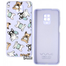 Чохол для Xiaomi Redmi Note 9S / Note 9 Pro, WAVE Fancy, софттач силікон, (dogs with a mask / light purple)