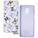 Чохол для Xiaomi Redmi Note 9S / Note 9 Pro, WAVE Fancy, софттач силікон, (dogs with a mask / light purple)
