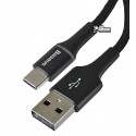 Кабель Type-C - USB, Baseus Halo Data, 1 метр, 2.4A, чорний