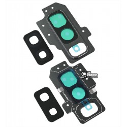 Скло камери Samsung G965 Galaxy S9 Plus, сірий колір, з рамкою, titanium gray