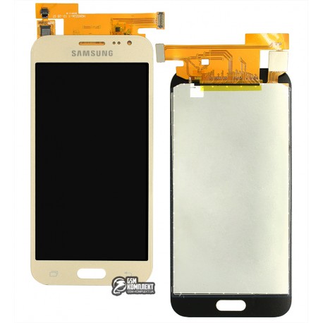 Дисплей Samsung J200 Galaxy J2, золотистый, с сенсорным экраном (дисплейный модуль), с регулировкой яркости, (TFT), Сopy