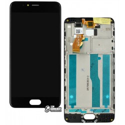 Дисплей для Meizu M5s, черный, с тачскрином, с рамкой, оригинал, M612H