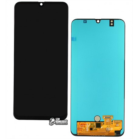 Дисплей для Samsung A507 Galaxy A50s, чорний, з сенсорним екраном, (OLED), High Copy