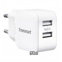 Мережевий зарядний пристрій Tronsmart W02 Dual port USB Charger with VoltiQ 12Вт, 2,4А, біле