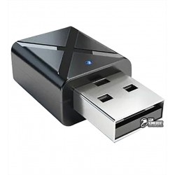 Bluetooth приймач для авто магнітоли AUX BT-600 USB, чорний
