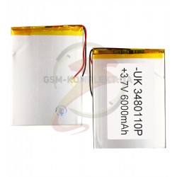 Акумулятор універсальний, 109 мм, 78 мм, 4,0 мм, Li-ion, 3,7 В, 6000 мАч 3480110P