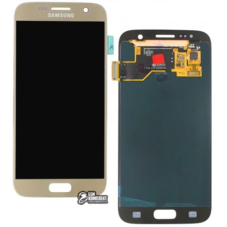 Дисплей для Samsung G930F Galaxy S7, золотистый, с сенсорным экраном (дисплейный модуль), Original (PRC), self-welded