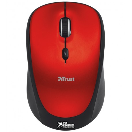 Мышь беспроводная Trust Yvi Wireless Mini Mouse 19522, красная