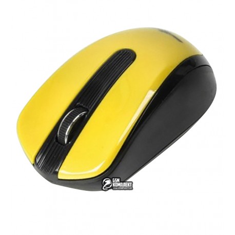 Мышь Maxxter Mr-325-Y, беспроводная, USB, желтая