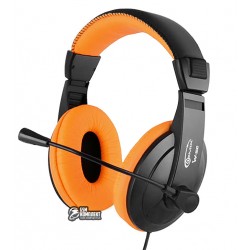 Наушники Gemix W-300 черно-оранжерые с регулятором громкости