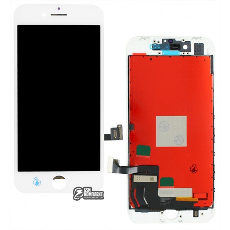 Дисплей для iPhone 8, білий, з сенсорним екраном (дисплейний модуль), з рамкою, AAA, Tianma +