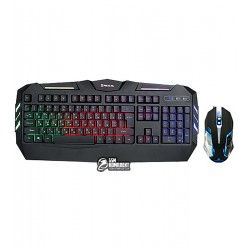 Игровой комплект REAL-EL Gaming 9500 Kit Backlit USB Black (Черная) с подсветкой