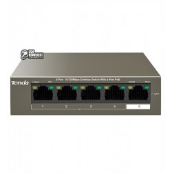 Комутатор TENDA TEF1105P-4-38W 5xFE (4xFE PoE, 1xFE Uplink), Некерованій