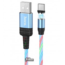 Кабель Type-C - USB, Hoco U90 Ingenious streamer, с Led подсветкой, 1м, до 2А, силикон