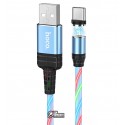 Кабель Type-C - USB, Hoco U90 Ingenious streamer, з Led підсвічуванням, 1м, до 2А, силікон