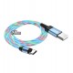 Кабель Type-C - USB, Hoco U90 Ingenious streamer, с Led подсветкой, 1м, до 2А, силикон