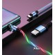 Кабель Type-C - USB, Hoco U90 Ingenious streamer, с Led подсветкой, 1м, до 2А, силикон