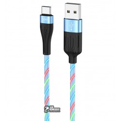 КабельType-C -USB, Hoco U85 Charming night, с led подсветкой, силиконовый