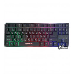 Клавиатура REAL-EL Gaming TKL Backlit 8710 USB Black Подсветка клавиш