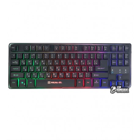 Клавиатура REAL-EL Gaming TKL Backlit 8710 USB Black Подсветка клавиш