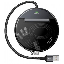 Автомобильная зарядная станция Baseus (Type-C+Dual USB with 3-in-1 M+L+T Data Cable)
