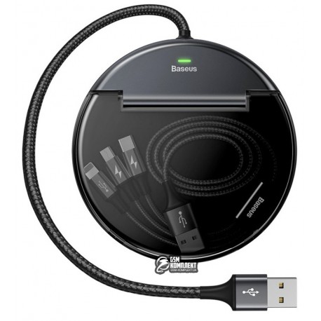 Автомобильная зарядная станция Baseus (Type-C+Dual USB with 3-in-1 M+L+T Data Cable)