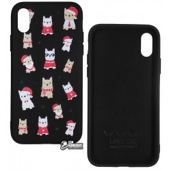 Чехол для Apple iPhone X/Xs, WAVE Fancy Winter (TPU), (dogs/black)