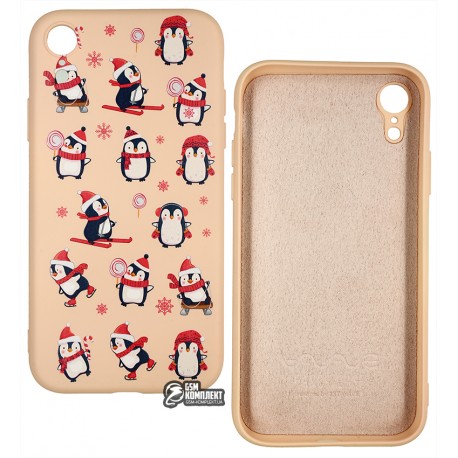 Чехол для Apple iPhone Xr, WAVE Fancy Winter (TPU), (penguins/pink sand)
