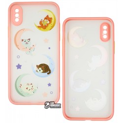 Чехол для Apple iPhone X/Xs, WAVE Cartoon, PC-TPU (cats on the moon/peach) Чехол для Apple iPhone X/Xs, WAVE Cartoon, PC-TPU (cats on the moon/peach)