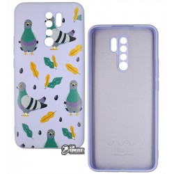Чехол для Xiaomi Redmi 9, WAVE Fancy (TPU), (pigeon with sunflower seeds/light purple)