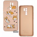 Чехол для Xiaomi Redmi 9, WAVE Fancy (TPU), (funny corgi/pink sand)